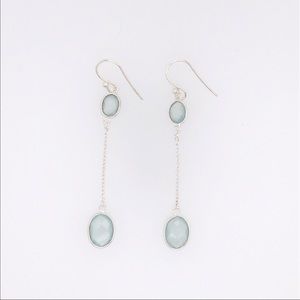 Sterling silver chalcedony dangle earrings